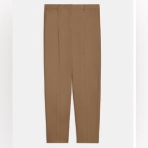 Theory Slim Cropped Pants in Stretch Wool. Truffle  Brown Tagged Size 10 altered